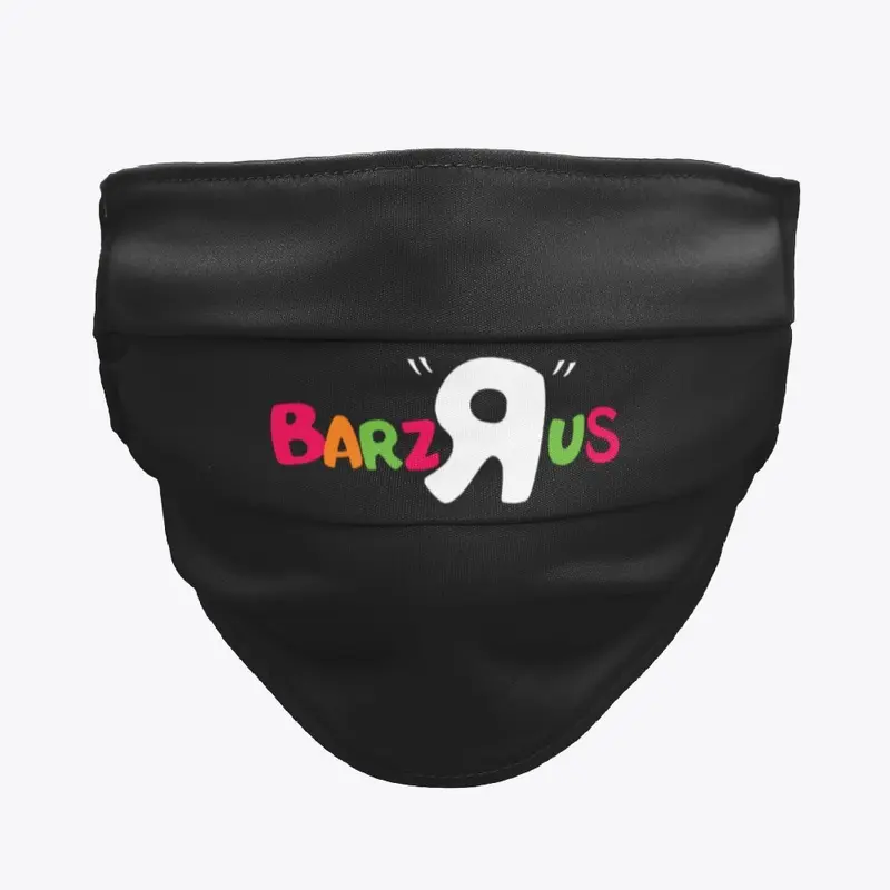 Barz R us (White R' Font) Face Mask